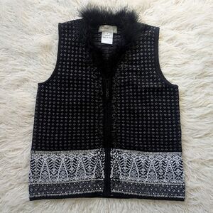 Susan Bristol Vintage Beaded Embroidered Sweater Vest Women's Medium